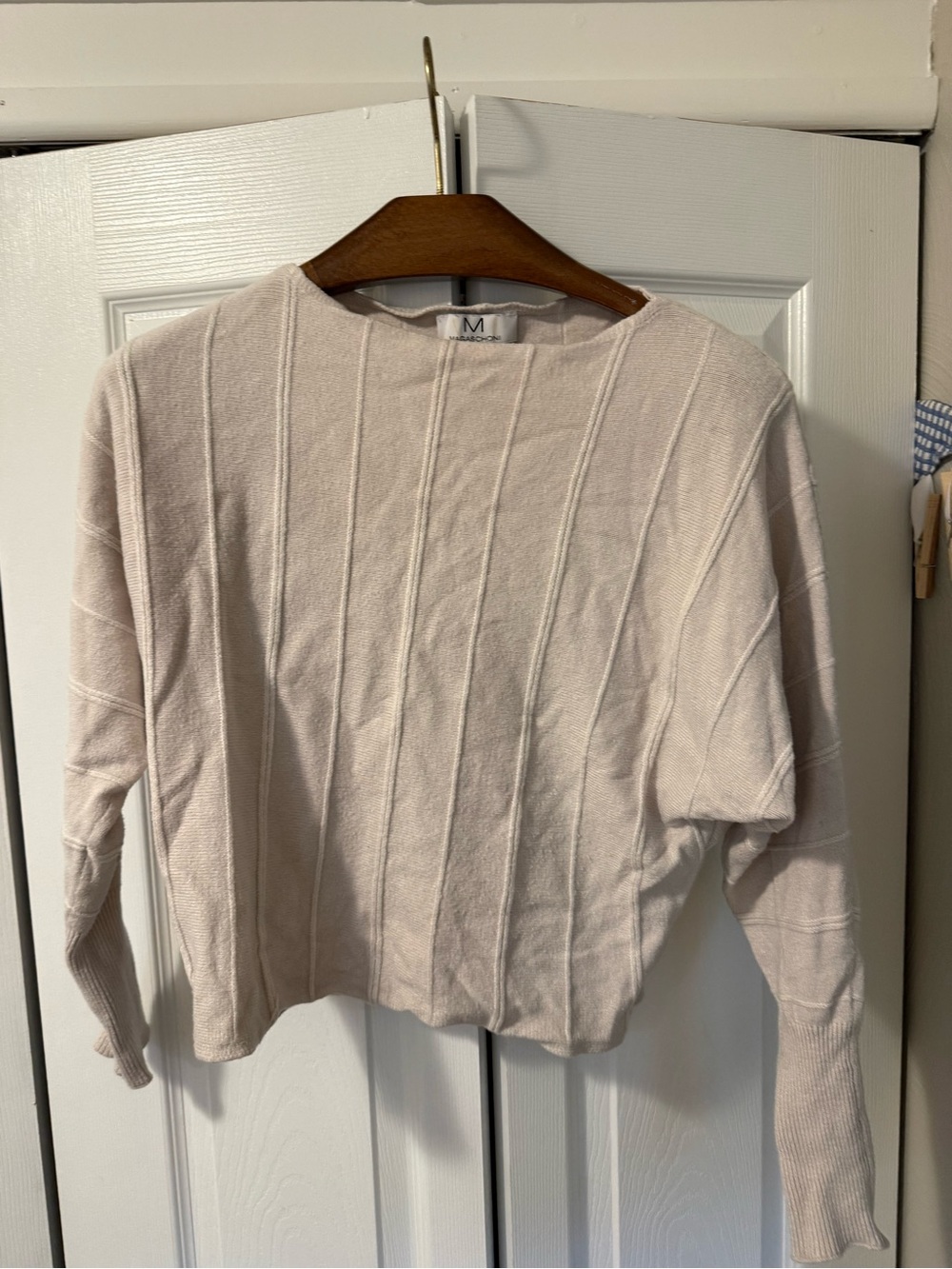 Magaschoni Light Blush Ribbed Knit Sweater